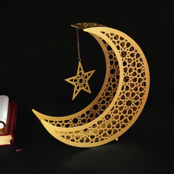 طقم معدني على شكل هلال رمضان - ٢ قطعة - 3