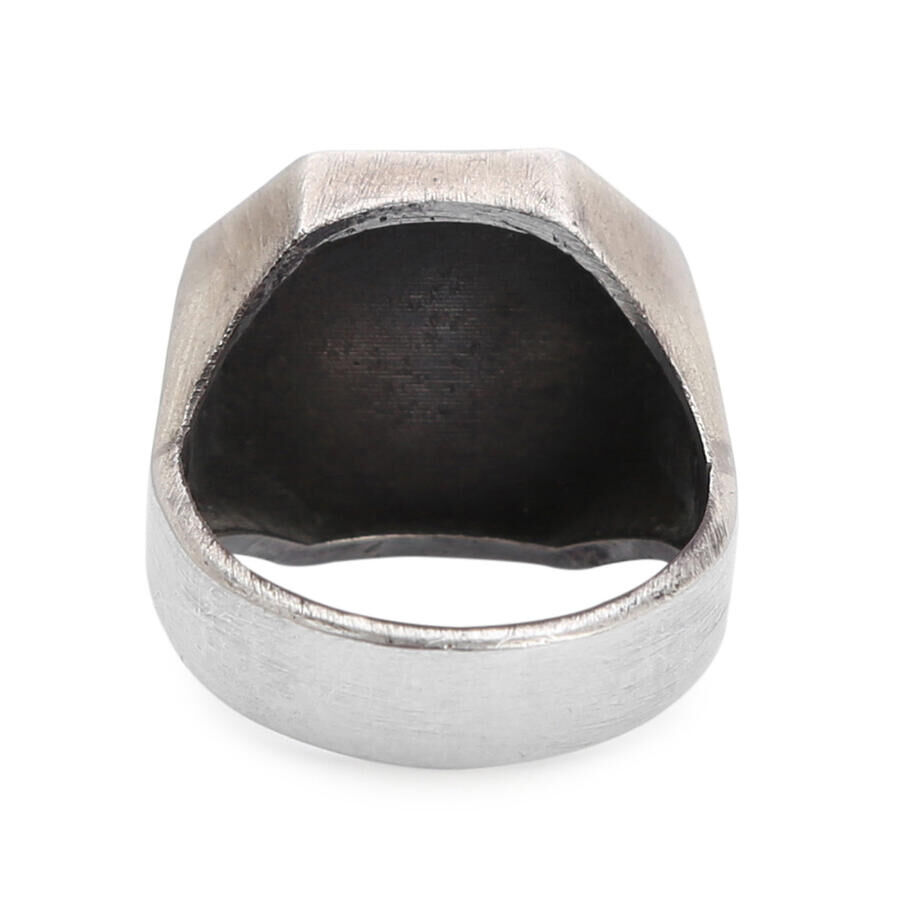 خاتم مرساة من الفضة الإسترليني مع حجر الزركون الأحمر للرجال - 3