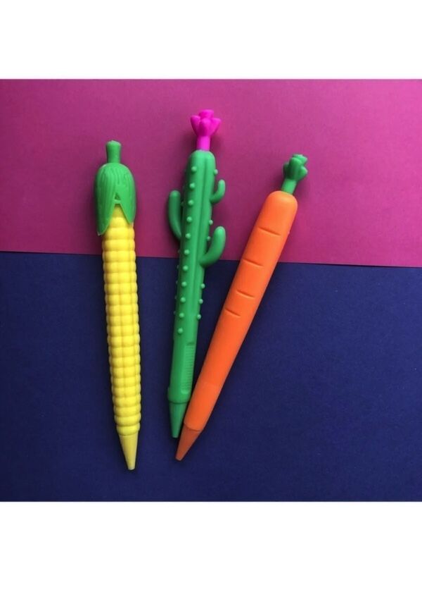 3 mechanical pencils in the shape of (carrot, cactus, corn) - 1