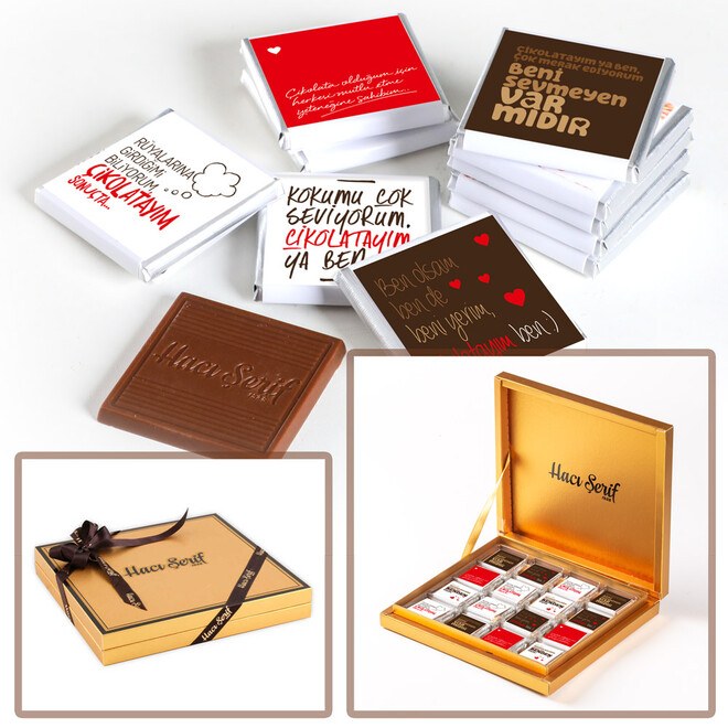 شوكولا مادلين فاخرة في صندوق ذهبي هدية مميزة لمن تهتم بهم 32 قطعة من حجي شريف - 5