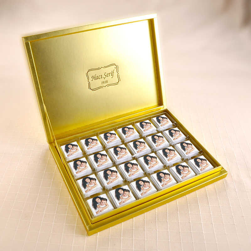 شوكولا مادلين فاخرة في صندوق ذهبي هدية مميزة لمن تهتم بهم 48 قطعة من حجي شريف - 4