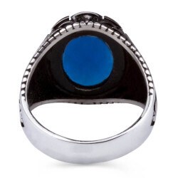 925 blue white silver ring - 4