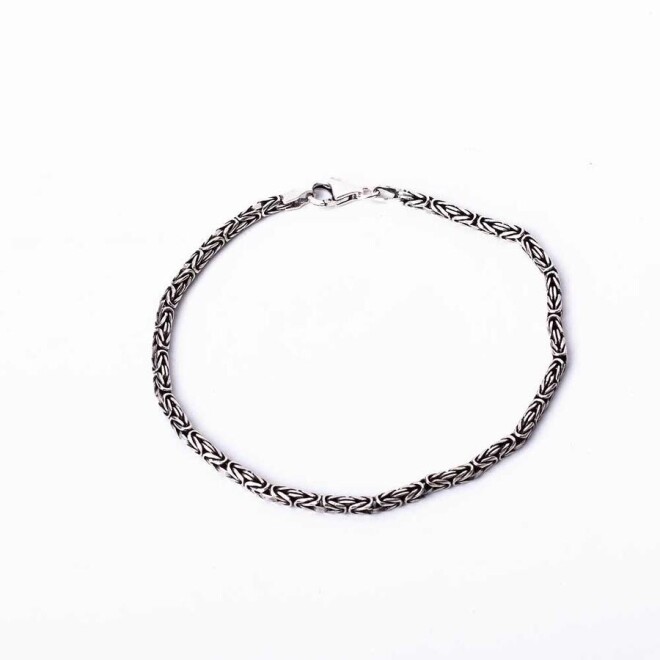 925 Sterling Silver 2mm Men's King Chain Bracelet - 1
