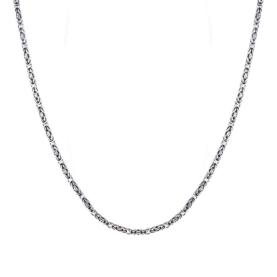 925 Sterling Silver 2mm Men's King Chain Necklace - 2