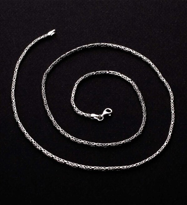 925 Sterling Silver 2mm Men's King Chain Necklace - 4