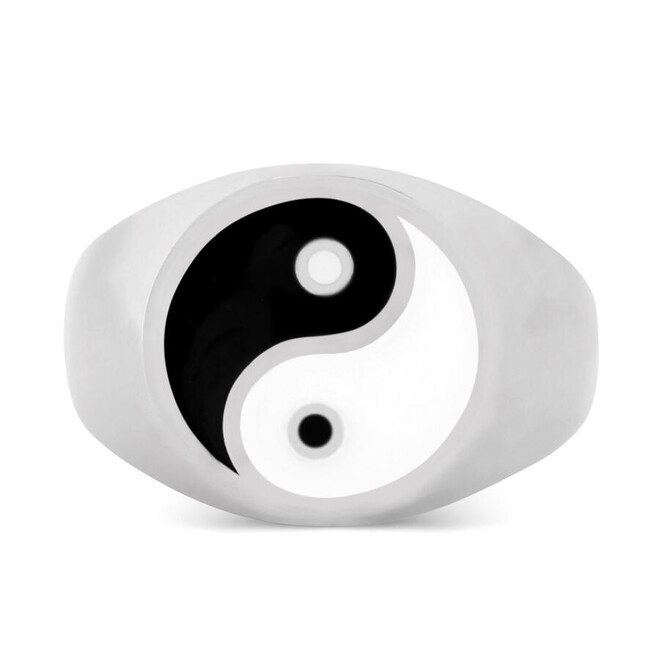 925 Sterling Silver Men's Yin Yang Ring - 1