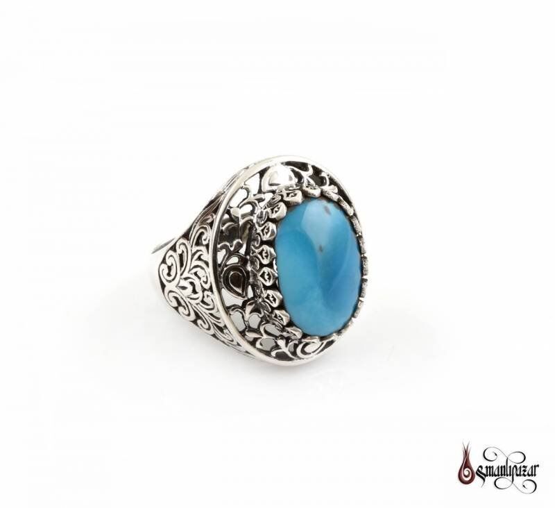 925 Sterling Silver Ring With Original Turquoise Stone - 2