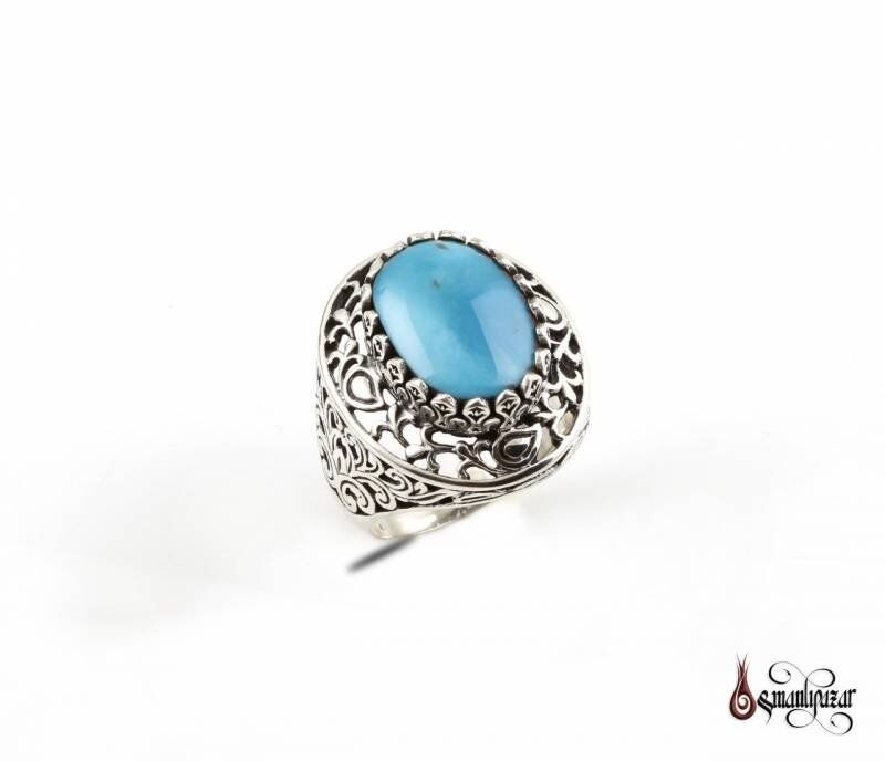 925 Sterling Silver Ring With Original Turquoise Stone - 3