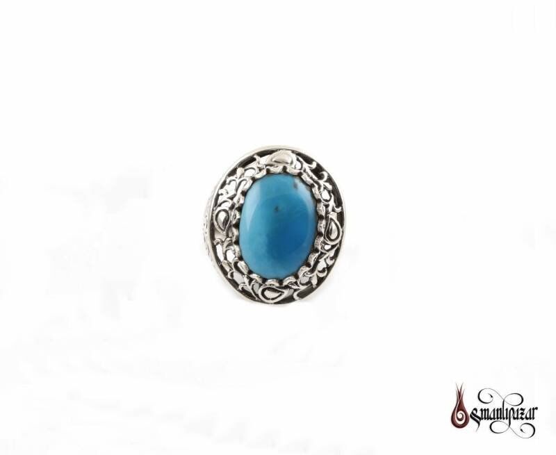 925 Sterling Silver Ring With Original Turquoise Stone - 4