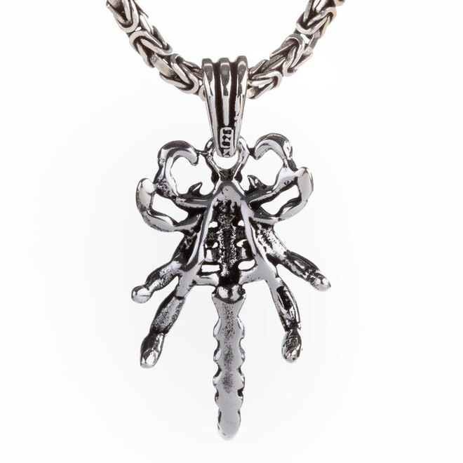925 Sterling Silver Scorpion Model Pendant Men's Necklace With King Chain - 3