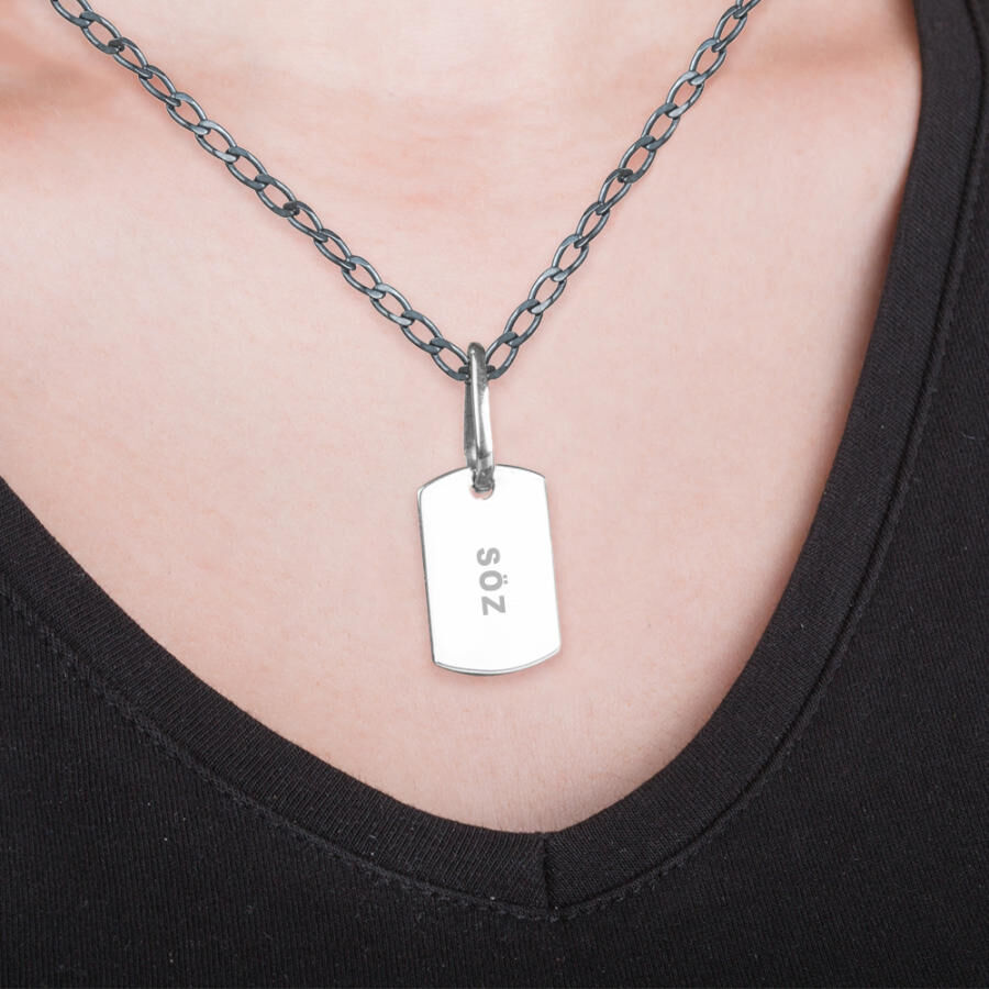 A customizable double silver pendant from Al Ahed series - 1