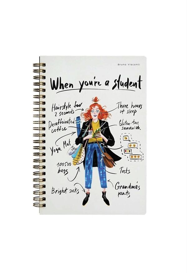 A5 notebook by Bruno Visconti with the title “When You Are a Student” - 1