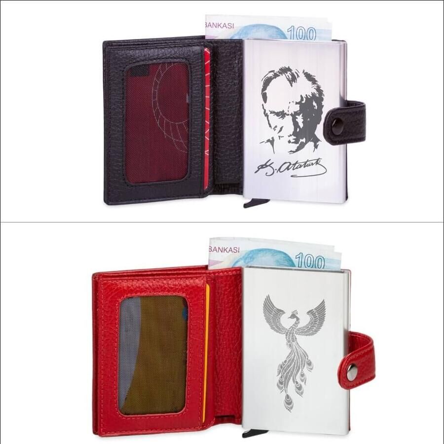 Automatic Pop Up Leather Card Holder - 14
