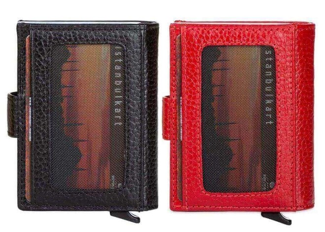 Automatic Pop Up Leather Card Holder - 15