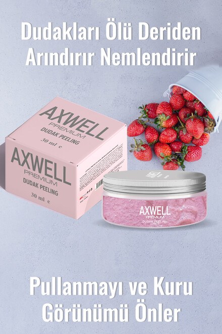 Axwell Premium Çilek Aromalı Dudak Bakım Peelingi 30ml - 2