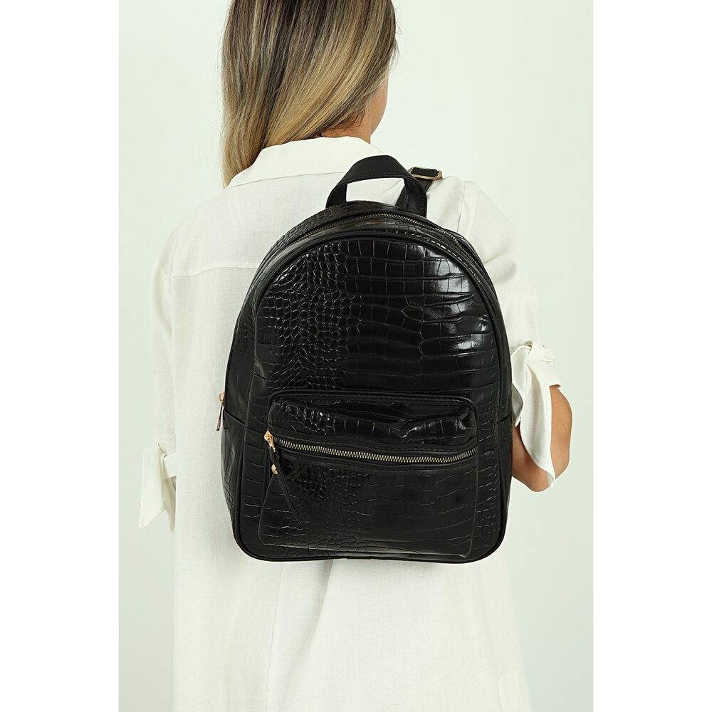 Black distinctive backpack for women - 1