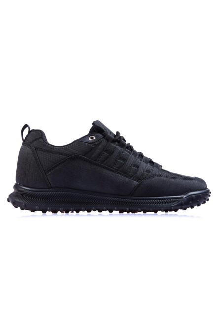 Black Lace File Detailed Artificial Leather Men's Sneakers - 89114 - 1