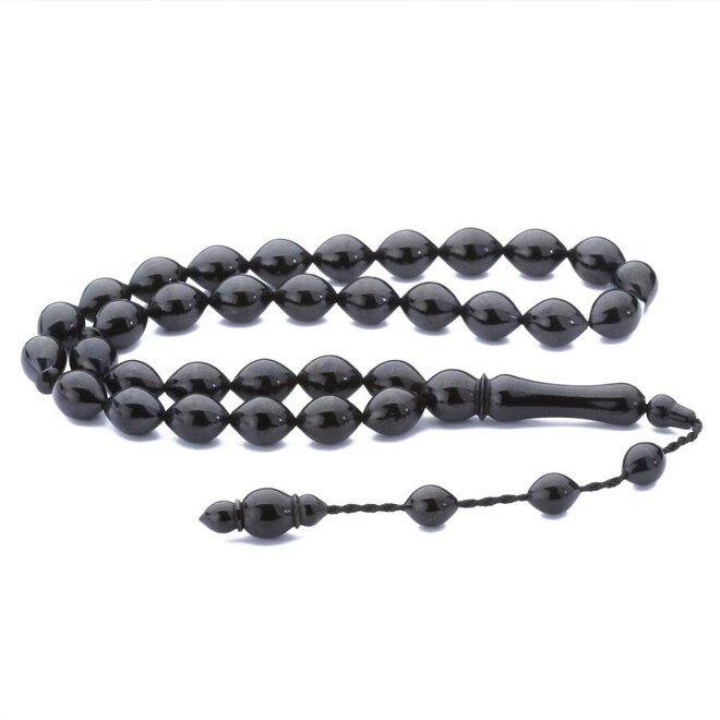 Black lignite rosary made with high precision - 1