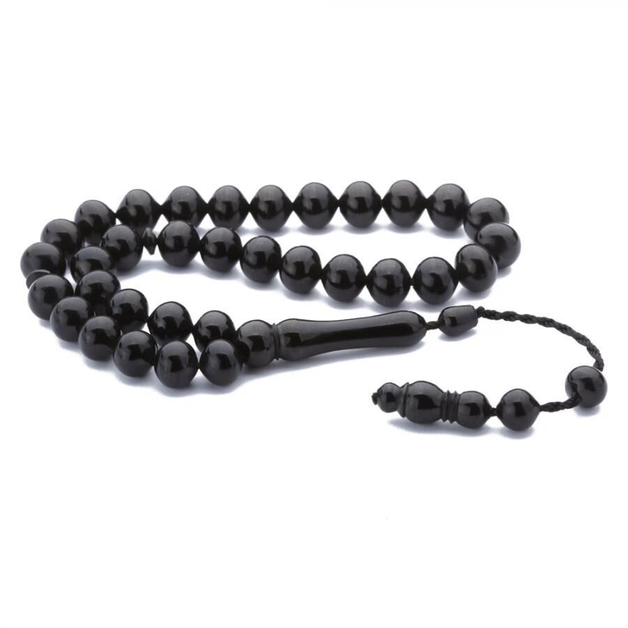 Black rosary made of lignite stone - 2
