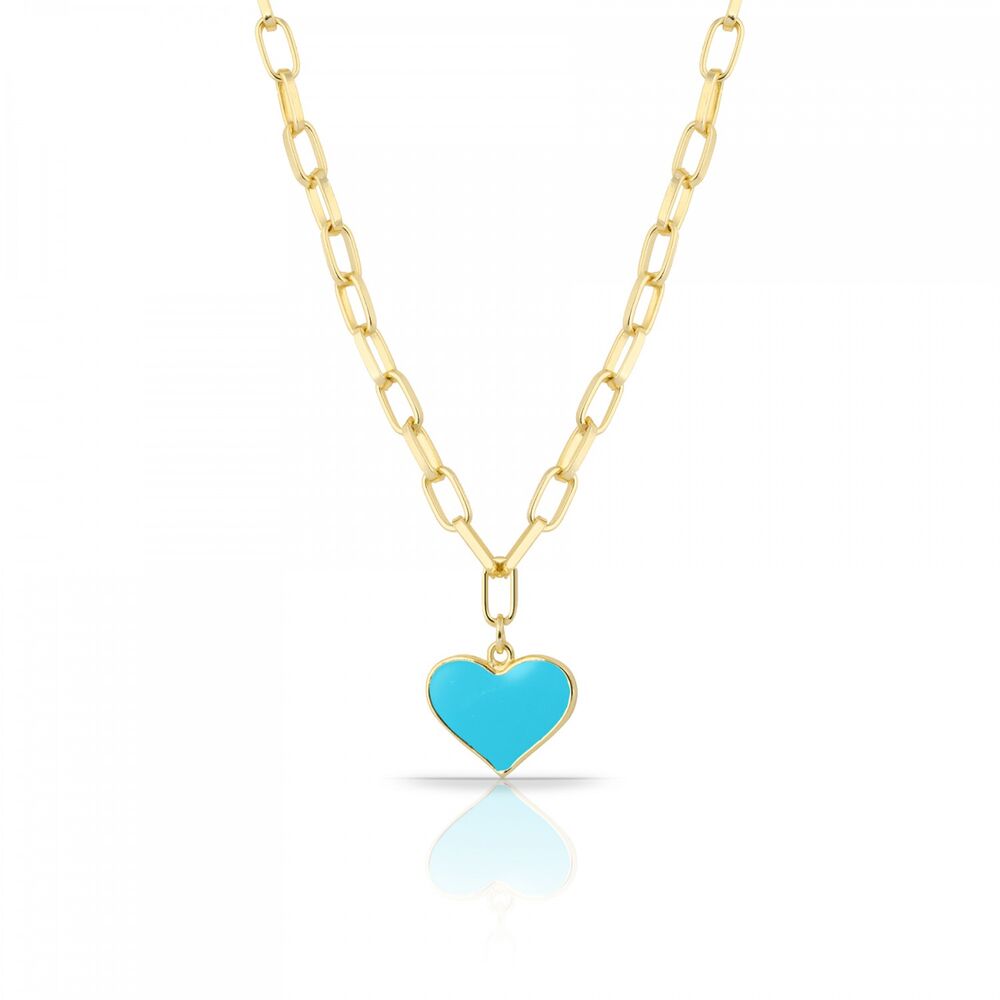 Chain Necklace for Women -Enamel Heart - Women Accessories - 1