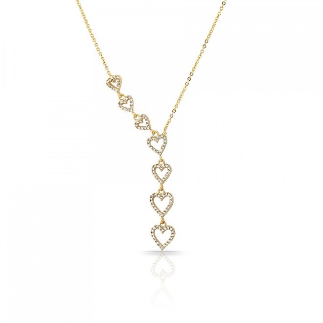 Chain Necklace for Women - Hearts- Women's Accessories - 1