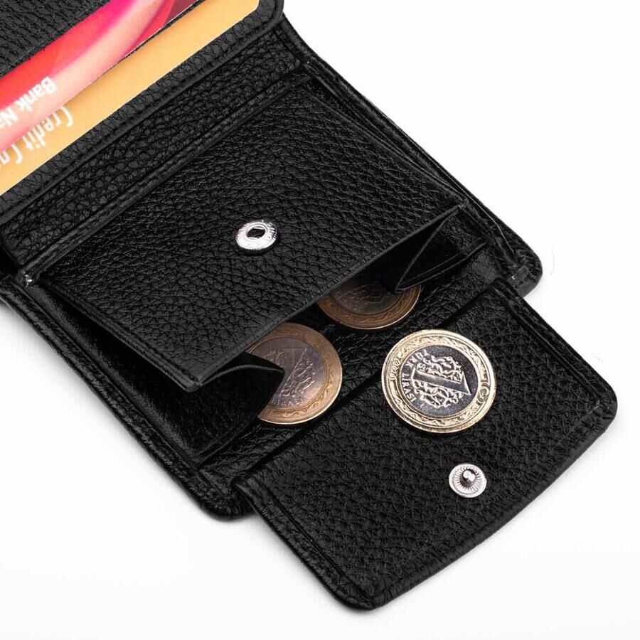 Classic genuine leather men wallet with coin compartment in black color - 2