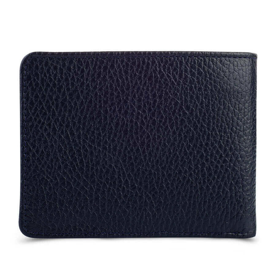 classic leather dark blue wallet for men - 5