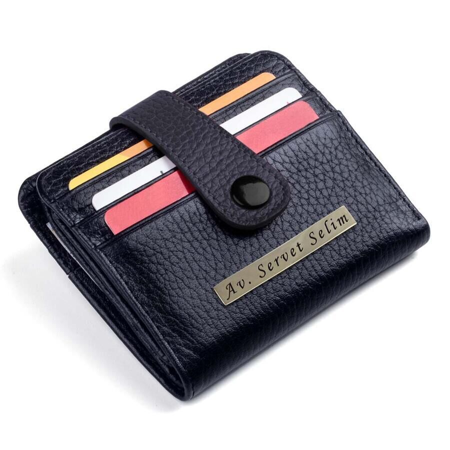 Classic Leather Wallet for Men Customizable in Two Different Colors - Black - 7