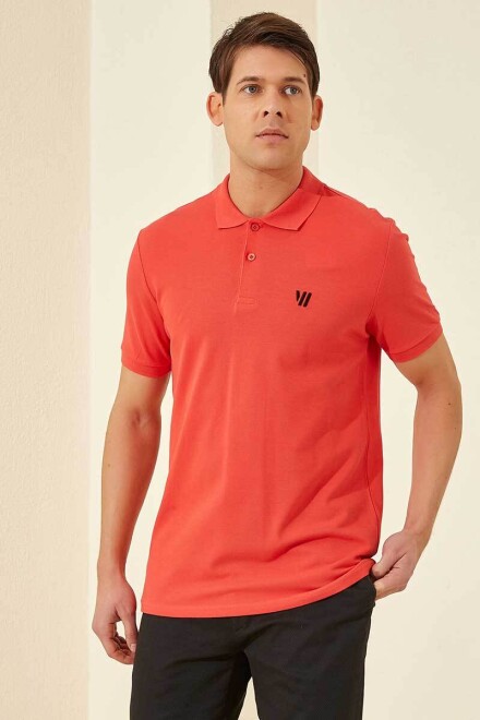 Coral Basic Göğüs Logolu Standart Kalıp Triko Polo Yaka Erkek T-Shirt - 87768 - 1