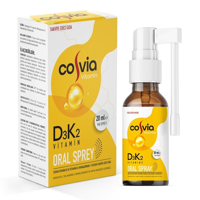 Cosvia - Cosvia Vitamin D3-k2 (menaquinone-7) Oral Sprey 20 Ml