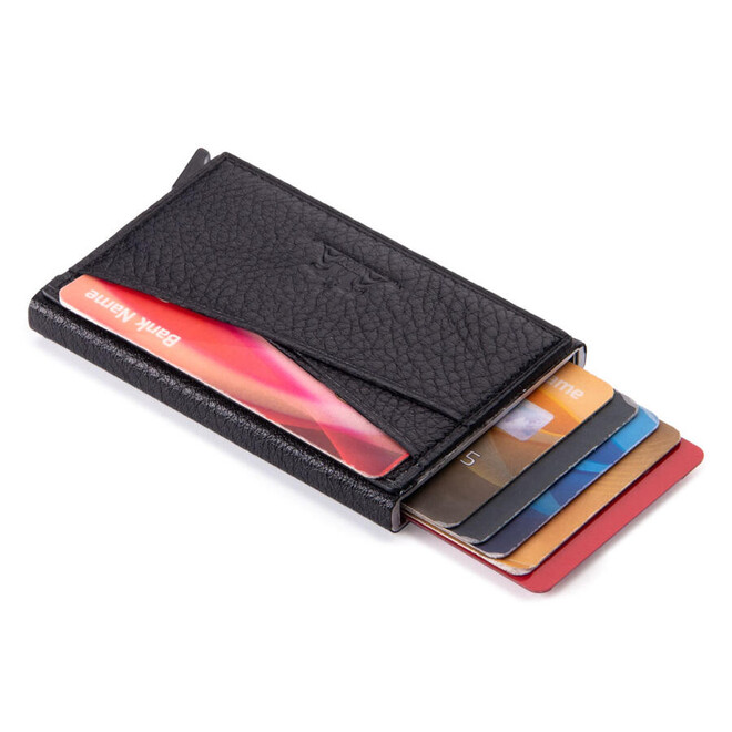Crosswise Anitolia Genuine Leather Card Holder With Practical Mechanism Black - 1