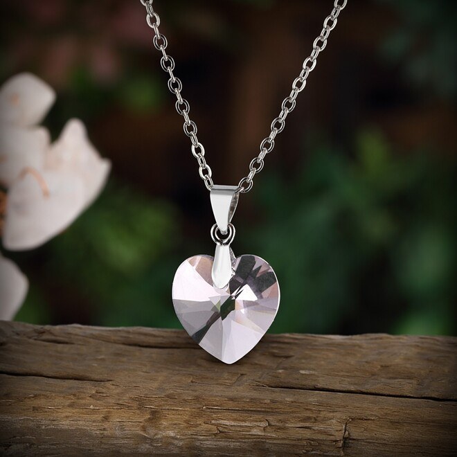 Crystal Heart Design Women Necklace - 1