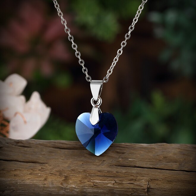 Crystal Heart Design Women Necklace - 3
