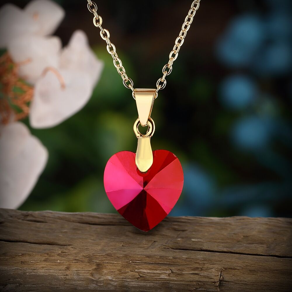 Crystal Heart Design Women Necklace - 7