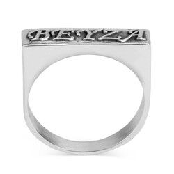 Customizable double sterling silver ring - 5