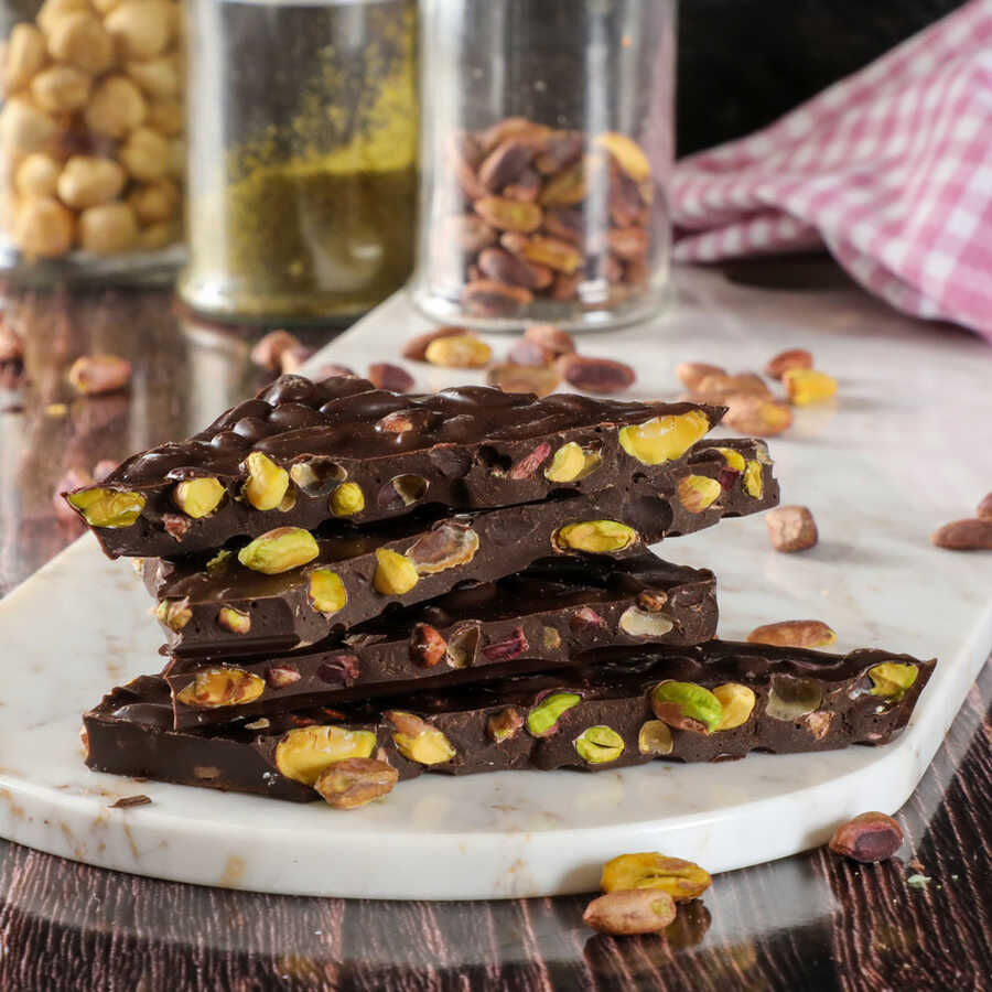 Dark chocolate with pistachios, 250 grams from Haci Sarif - 1