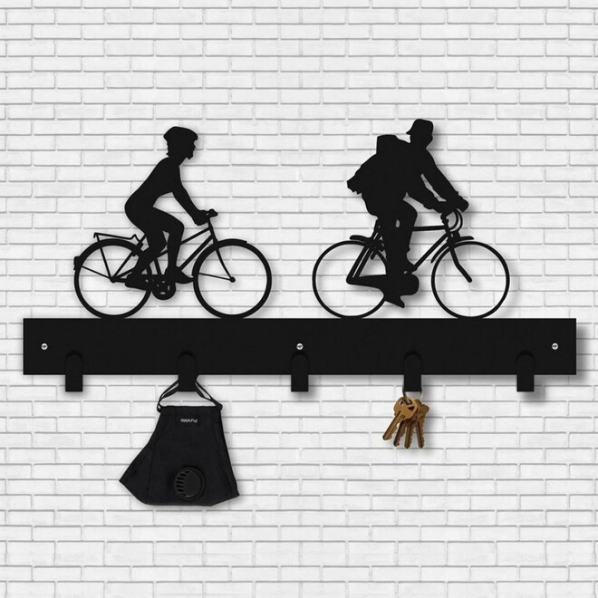 Dekoratif Metal Duvar Askısı Bisiklet - 1