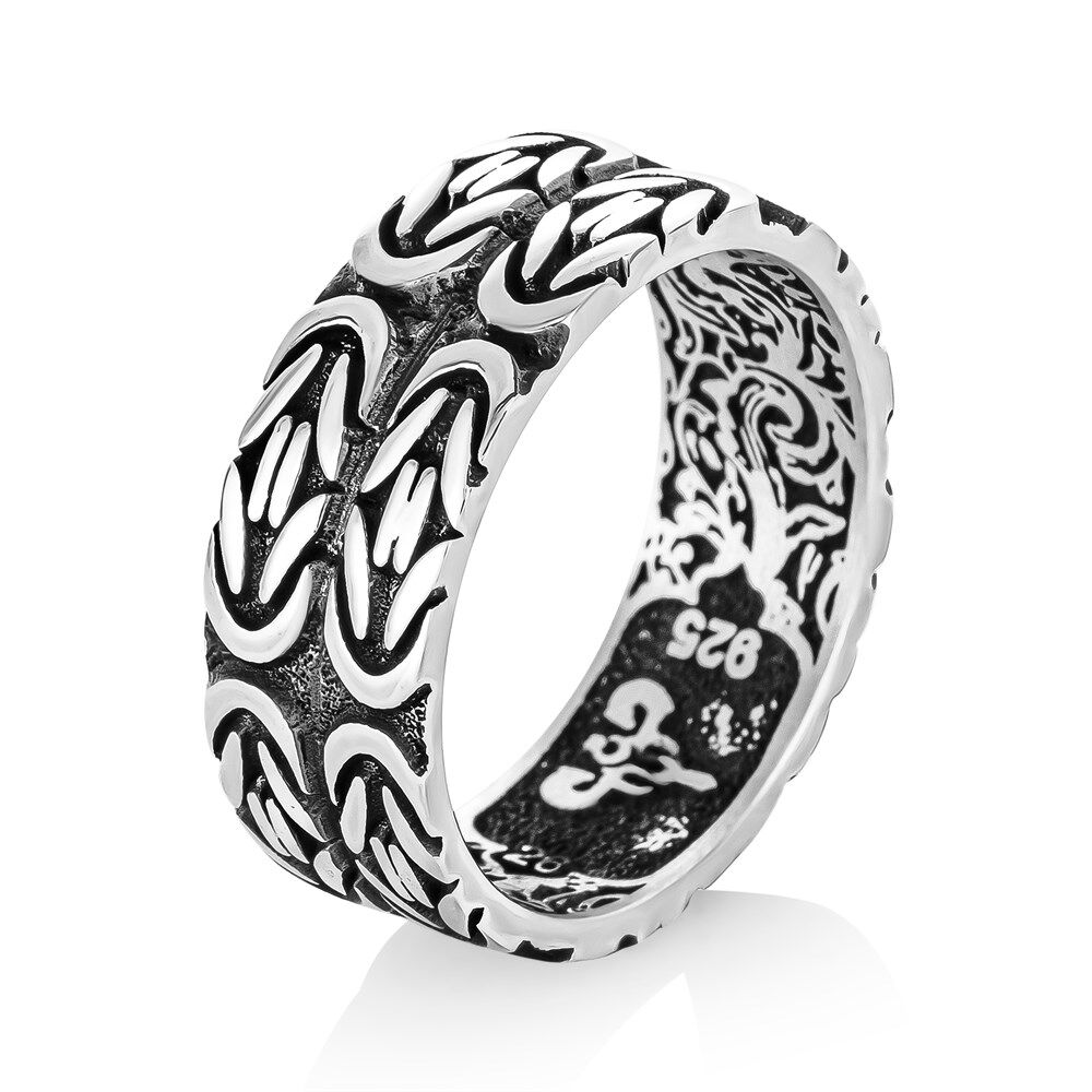 Double silver men's ring - 3