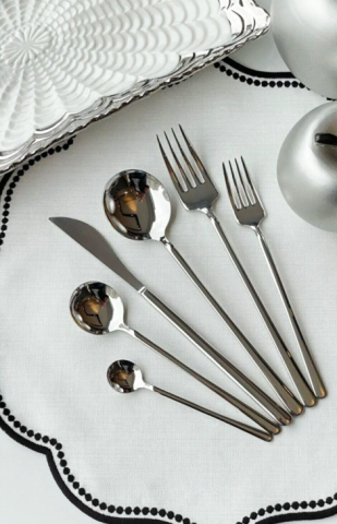 Elegance 36 Piece Luxury Cutlery Set Silver - 1