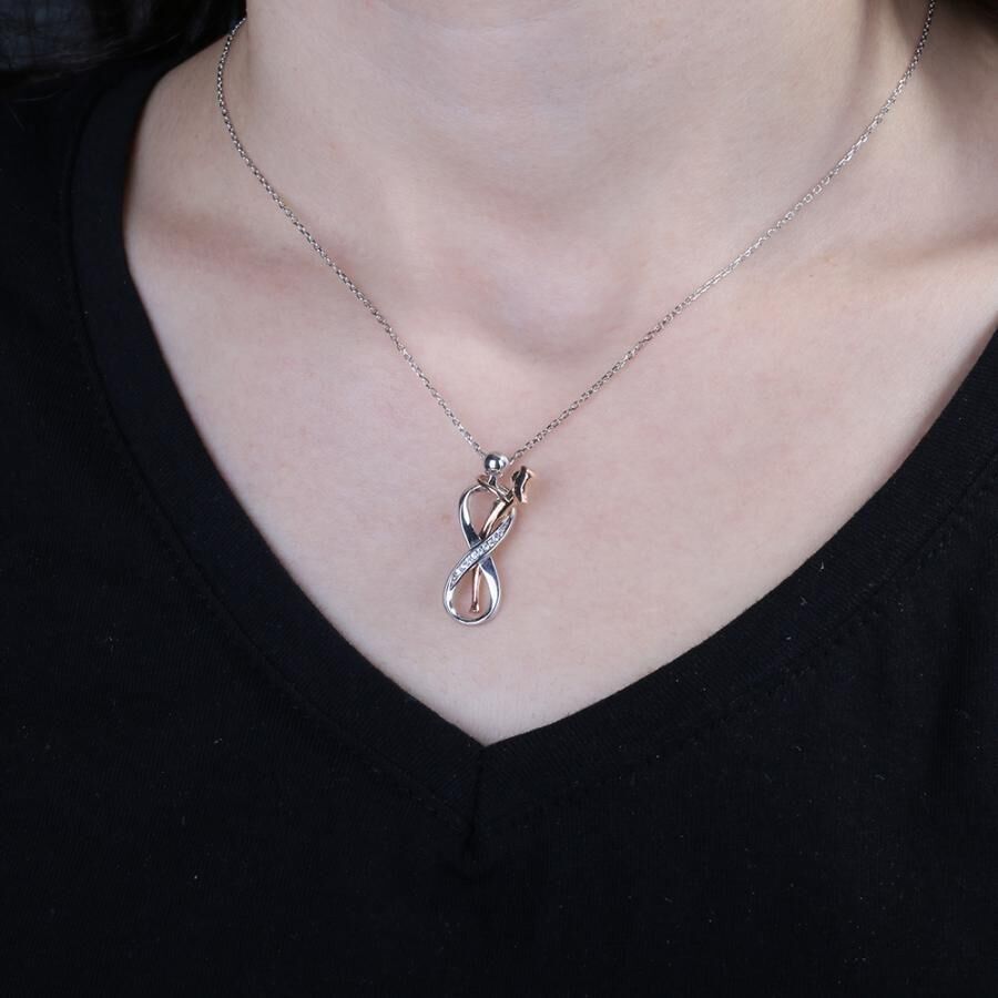 Eternal love necklace for women in silver. - 2