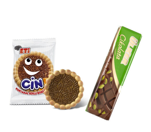 Eti Cin Biscuits 36 Pc + Ulker Pistacho Chocolate 12 Pc - 1