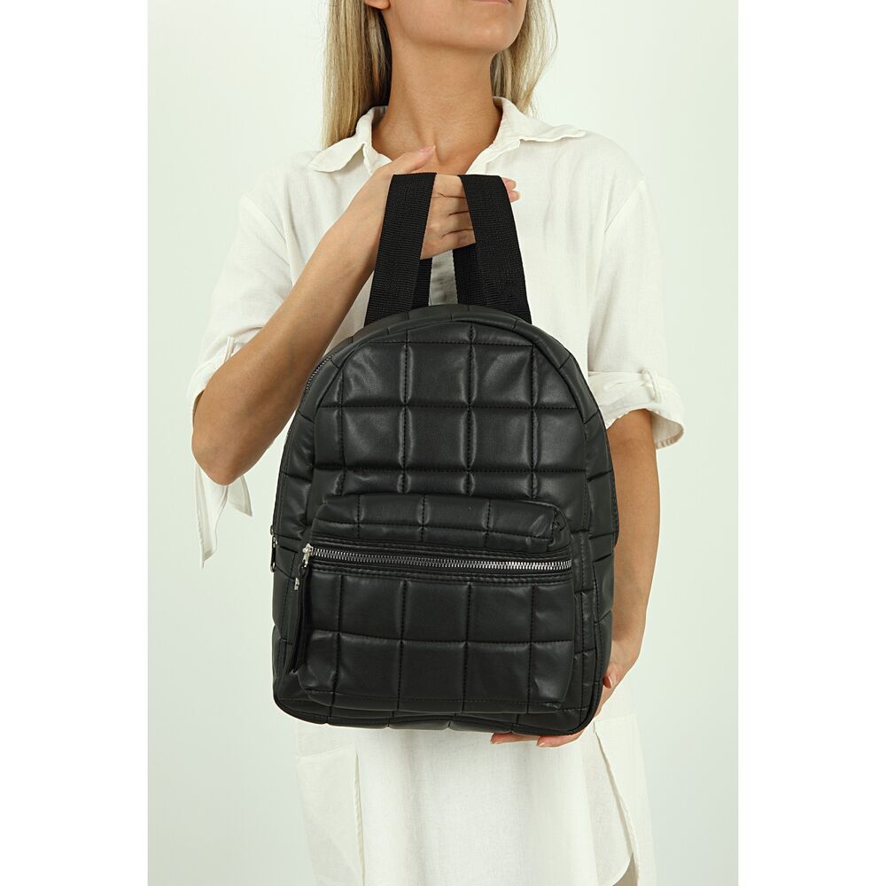 Fortina Women's Black Plain Backpack - 3
