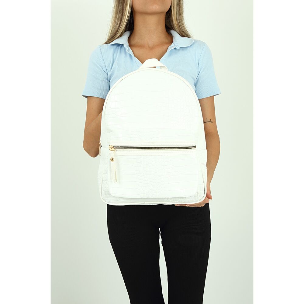 Fortina Women's White Backpack - 3
