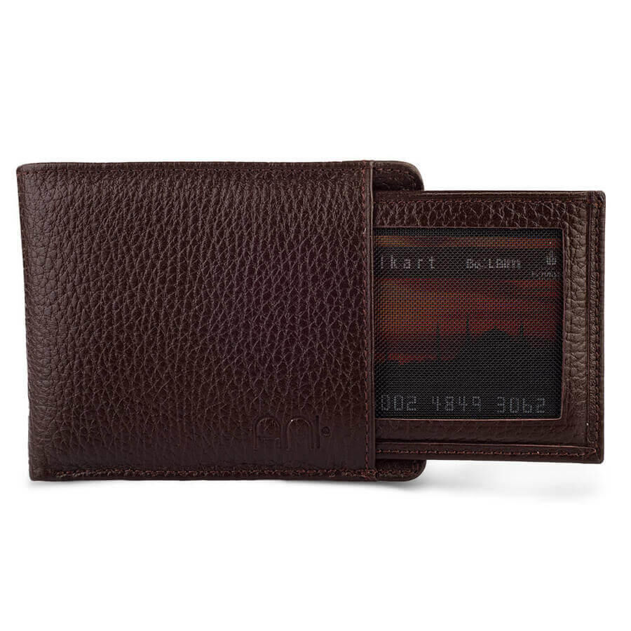 Genuine Leather Men's Wallet with Extra Card Holder Brown - 2