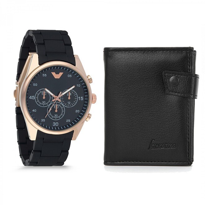 Gift set for men wrist watch with wallet - 1