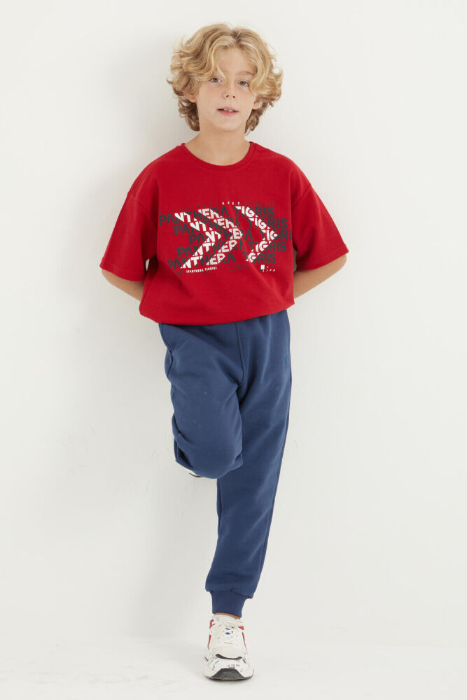 Blue Boy's Pajama Pants, soft color Design - 3