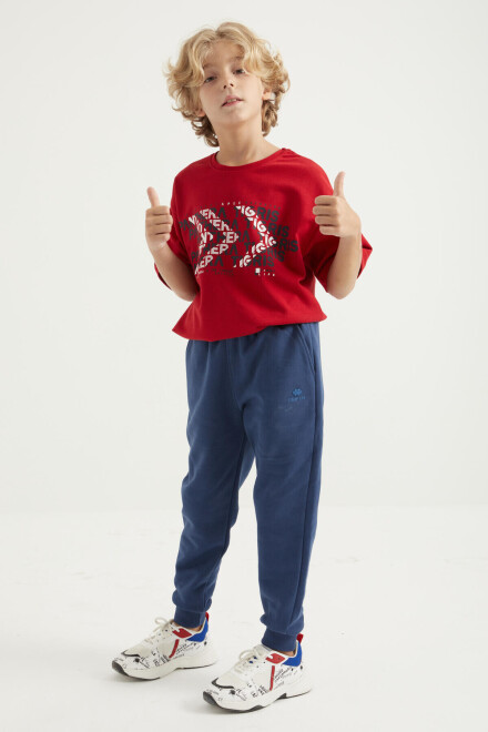 Blue Boy's Pajama Pants, soft color Design - 7