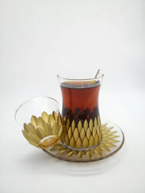 Gold Dekorlu Çay Takimi-18 Pcs Çay Takımı- D-1165 - 1