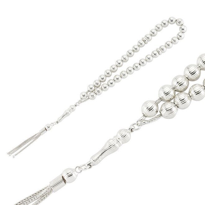 Hand-made silver rosary with a special design - 2