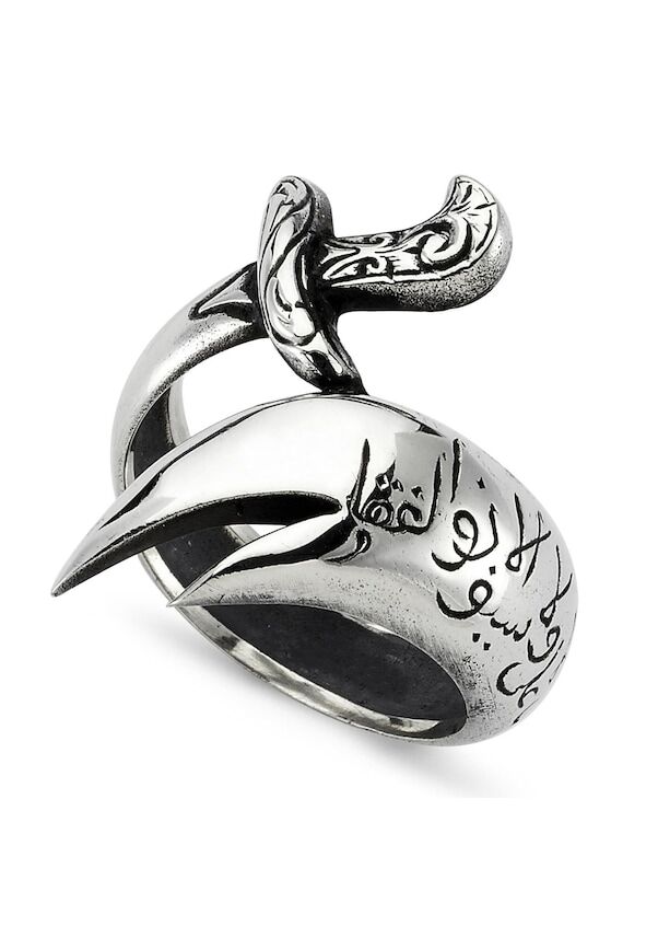 Hz. Ali Kılıcı Zülfikar Yüzüğü Gümüş Erkek Yüzük Msr325 - 1